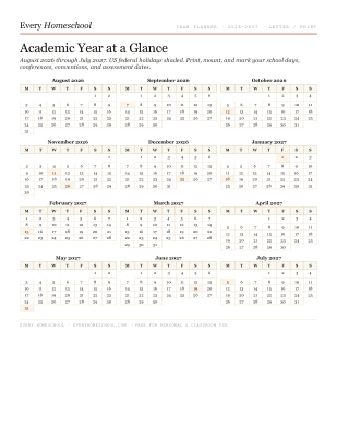 Preview of Year-at-a-Glance Planner (2026–27)